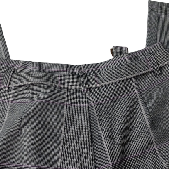 WHO WHAT WEAR WOMEN'S PLAID HIGH-WAIST PANTS SIZE 4. COLOR BLACK, WHITE, PURPLE - Picture 13 of 15